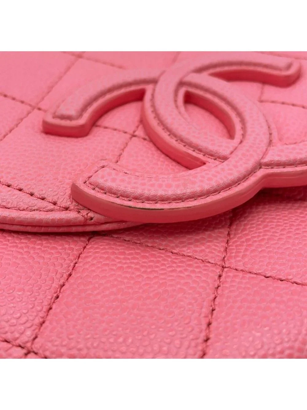 Chanel Chain Shoulder Bag Mini Messenger Quilted CC Logo Caviar Leather